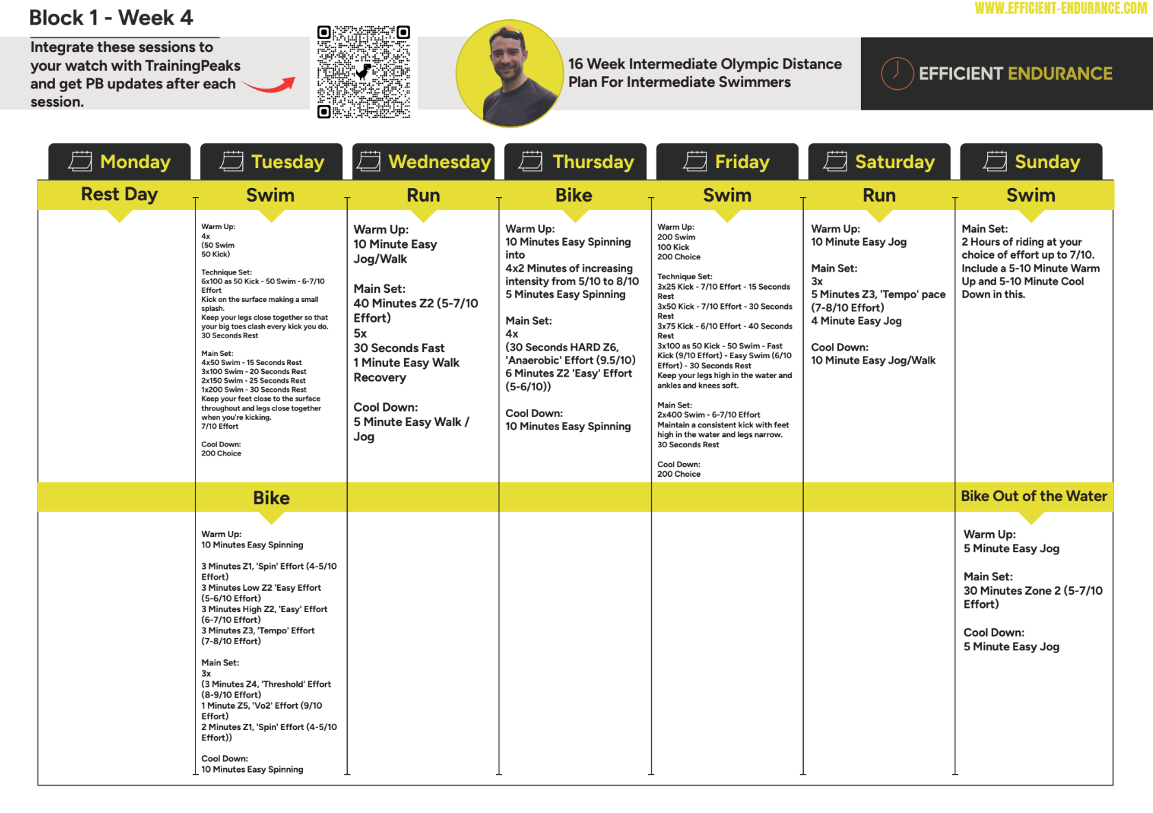 Sample page of a free pdf training plan